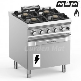 Fourneau MBM 4 feux vifs (22 kw) sur four électrique - FB77FEXS