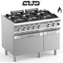 Fourneau MBM 6 feux vifs sur four gaz (48 kw) - FB711AFGXL