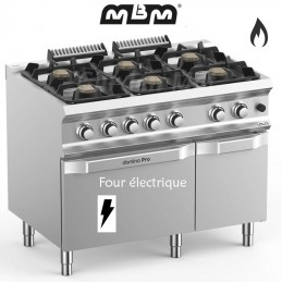 Fourneau MBM 6 feux vifs (33 kw) sur four électrique - FB711AFEXS