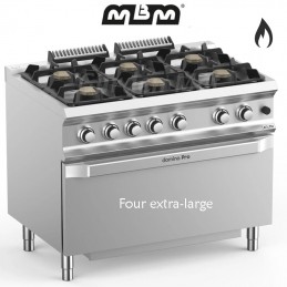 Fourneau MBM 6 feux vifs sur four gaz (50 kw) - FB711FGMXL
