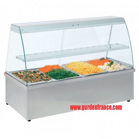 Vitrine Panoramique Bain-marie Professionnelle à Poser 4 X GN 1/1