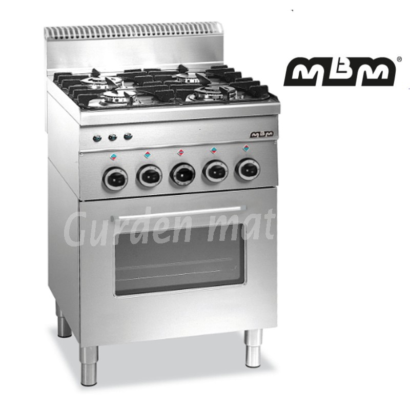 Fourneau MBM 4 feux vifs sur four électrique Fourneau MBM 4 feux vifs sur four électrique